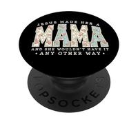 Jesus Made Her A Mama Pearl Floral Christian Mom Mothers Day PopSockets Adhesive PopGrip