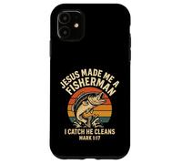 Jesus Made Me A Fisherman Christian Dad Fishing Mark 1:17 Case for iPhone 11