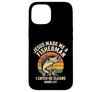 Jesus Made Me A Fisherman Christian Dad Fishing Mark 1:17 Case for iPhone 15