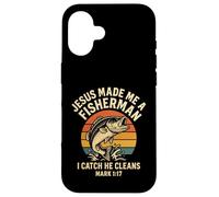Jesus Made Me A Fisherman Christian Dad Fishing Mark 1:17 Case for iPhone 16