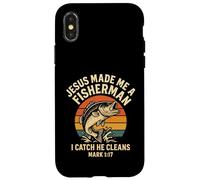 Jesus Made Me A Fisherman Christian Dad Fishing Mark 1:17 Case for iPhone X/XS
