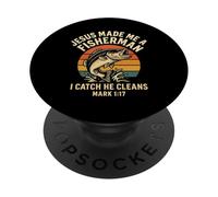 Jesus Made Me A Fisherman Christian Dad Fishing Mark 1:17 PopSockets Adhesive PopGrip