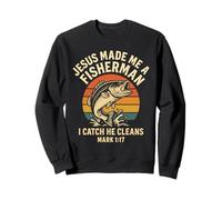 Jesus Made Me A Fisherman Christian Dad Fishing Mark 1:17 Sweatshirt
