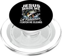 Jesus Made Me a Fisherman I Catch He Cleans Christian Bible PopSockets PopGrip for MagSafe