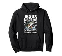 Jesus Made Me a Fisherman I Catch He Cleans Christian Bible Pullover Hoodie
