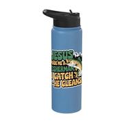 Jesus Made Me A Fisherman I Catch He Cleans Stainless Steel Insulated Water Bottle