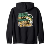 Jesus Made Me A Fisherman I Catch He Cleans Zip Hoodie