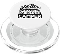 Jesus Makes Me A Happy Camper Easter Sunday Church Family PopSockets PopGrip for MagSafe