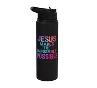 Jesus Makes The Impossible Possible - Inspirational Quote Stainless Steel Insulated Water Bottle