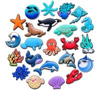 Jesus Marine Animals Engineering Vehicle Shoe Charms for Croc, Dog Cat Panda Bee Decorations for Croc Clogs, Marine Animals, S