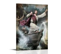 Jesus Master The Tempest Wall Art Picture Print Modern Family Room Decor 16 x 24 Inches (40 x 60 cm)