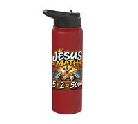 Jesus Math 2 Fishes 5 Breads Feeds The 5000 Miracle Bible Stainless Steel Insulated Water Bottle