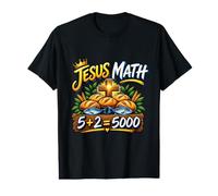 Jesus Math 2 Fishes 5 Breads Feeds The 5000 Miracle Bible Value Graphic T-Shirt