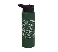 Jesus - Minimalist All Over Repeating Text Christian Lover Stainless Steel Insulated Water Bottle