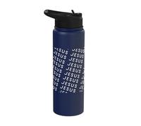 Jesus - Minimalist All Over Repeating Text Christian Lover Stainless Steel Insulated Water Bottle