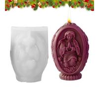 Jesus Mold, Virgin Mary Candle Moulds, Jesus Virgin Mary Candle Mold, Silicone Holy Family Nativity Candle Mold, Handmade D-IY G-ifts Wax Tool, Virgin Mary Jesus Candle Moulds for Candle Making
