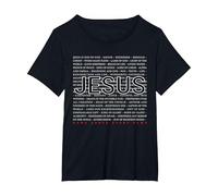 Jesus Name Above Every Names Christ Messiah Christian Faith T-Shirt, Women's Plus, Black, 6X