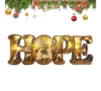Jesus Nativity Light | 3D Wooden Hope Letters Decorations - Christian Christmas Decor,for Holiday Birthday Party Offices Home Room Desk Bedroom Mantel Dormitory