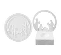 Jesus Nativity Mold - Round Silicone Casting Mold Nonstick Reusable Art Form, Craft Decoration Tool | Resin Wax Plaster Cement DIY Religious Holiday Ornament Home Tabletop Creation