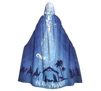 Jesus Nativity Oh Holy Christian Christmas Nativity Scene O Holy Night Halloween Witch Cloak Unisex Hooded Cloak For Festive Party Costume