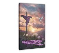 Jesus Nativity Scene Canvas Wall Art, Christian Christmas Wall Art, Religious Mary Joseph & Christ Jesus Poster, Holy Family Star of Bethlehem Painting, Vintage Catholic Decor