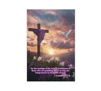 Jesus Nativity Scene Canvas Wall Art, Christian Christmas Wall Art, Religious Mary Joseph & Christ Jesus Poster, Holy Family Star of Bethlehem Painting, Vintage Catholic Decor