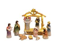 Jesus Nativity Set - Christmas Holy Family, 12 Piece Manger Figurines | Indoor Home Bedroom Fireplace Holiday Party Decoration, School Bookshelf Tabletop Display Christmas Figurines Set for Seasonal C