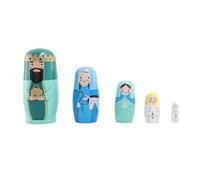 Jesus Nesting Dolls,5 Pieces Wooden Jesus Nativity Russian Nesting Dolls,Traditional Wooden Stacking Doll,Christmas N-esting D-olls for Christmas,Easter,Birthday Gift and Home Room Decor