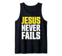 Jesus Never Fails Religious Faith Christian Men Women Tank Top