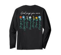 Jesus Never God Says You Bless The Way The Truth ART ON BACK Long Sleeve T-Shirt