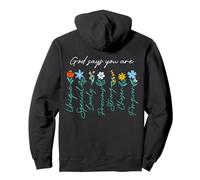 Jesus Never God Says You Bless The Way The Truth ART ON BACK Pullover Hoodie