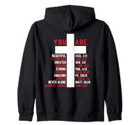 Jesus Never God Says You Bless The Way The Truth ART ON BACK Zip Hoodie