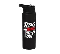 Jesus Never Tapped Out Christian Wrestling Apparel Stainless Steel Insulated Water Bottle