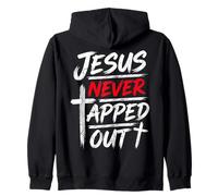Jesus Never Tapped Out Christian Wrestling Apparel Zip Hoodie