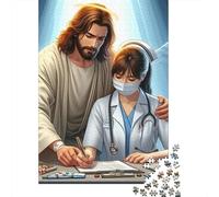 Jesus Nurse Care1000 Piece Cardboard Doctor Jigsaw Puzzle Set Adults Fun Party Game Brain Training Indoor Leisure Activity Gift 70x50cm/1000pcs