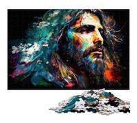 Jesus Oil Painting Adult Jigsaw Puzzles 1000 Pieces cardboard Puzzles Brain Teaser Game for Teenagers, Perfect 26X38CM/10.23x14.96inch