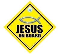 Jesus on Board Car Sign, Jesus On Board Sign, Jesus Christ, Jesus on board, Christian Car Sign, Christianity Sign, Christian Fish Sign, Religious Car Sign, Christian Car Sign, Baby on Board, Bumper Sticker, Decal, Faith Sign, Christain