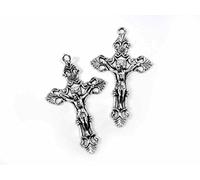 Jesus on Cross Crucifix Pendant in Antique Silver Tone Pack of 3)