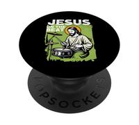 Jesus On The Beat Christian Drummer Praise Music Design PopSockets Adhesive PopGrip
