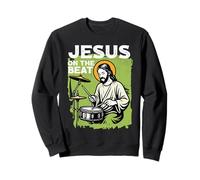 Jesus On The Beat Christian Drummer Praise Music Design Sweatshirt
