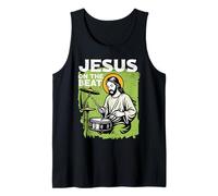 Jesus On The Beat Christian Drummer Praise Music Design Tank Top