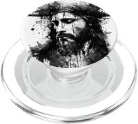 Jesus on the Cross | Black and White Christian PopSockets PopGrip for MagSafe