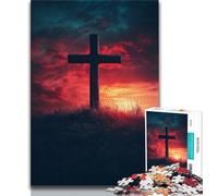 Jesus on The Cross Jigsaws Puzzles 1000 Pieces for Teenagers Gifts,for Educational Game Challenge Toy Unique Home Decor And Gifts (50x75cm)