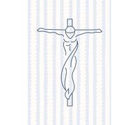 Jesus on the Cross - Lined Notebook: 6x9, 150 Pages, Christian Pastel Blue Journal with Minimalist Line Art Design for Prayer, Reflection, and Faith (Faith Notes Collection)