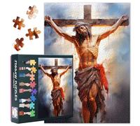 Jesus on the Cross Puzzles for Adults 1000 Pieces, Religious Belief Jigsaw Puzzles, Adult Puzzle for Adults, Educational Fun Games or Toys for Elders Friends 20X27 INCH