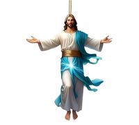 Jesus Ornament - 2D Acrylic Holiday Religious Decor | Christian Jesus Ornaments for Car Rearview Mirror, Wall, Window, Bedroom, and Living Room, Inspirational Faith-Based Decoration for Home and Trave