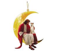 Jesus Ornaments for Christmas Tree - Acrylic Christmas Tree Ornament - Funny Christmas Decorations for Christmas Tree, New Year Party Supplies, Dog and Jesus Sitting on
