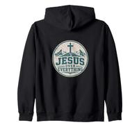 Jesus Over Everything Christian Faith Bold Statement Zip Hoodie