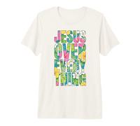 Jesus Over Everything Summer Christian Hawaiian Tropical Fun Premium T-Shirt
