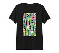 Jesus Over Everything Summer Christian Hawaiian Tropical Fun Premium T-Shirt
